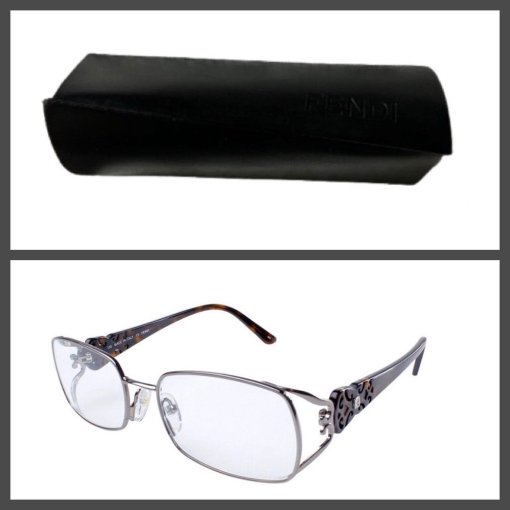 Fendi Authentic Vintage Bronze Tortoiseshell Eyeglass Frames F872 & Fendi Case